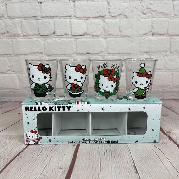 Hello Kitty Set Of Four Shot Glassware Set 1.5 Oz Each - Picture 2 of 6